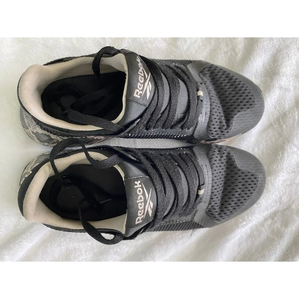 Reebok Nano X Womens 7.5 Training Shoes Black Snakeskin Print FFG0138644